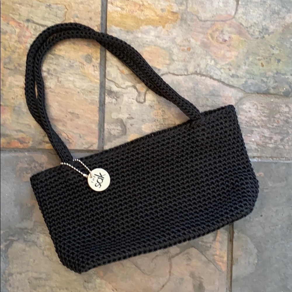 The Sak black crochet handbag
